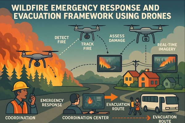 Wildfire Emergency Response and Evacuation Framework Using Drones: Phase I