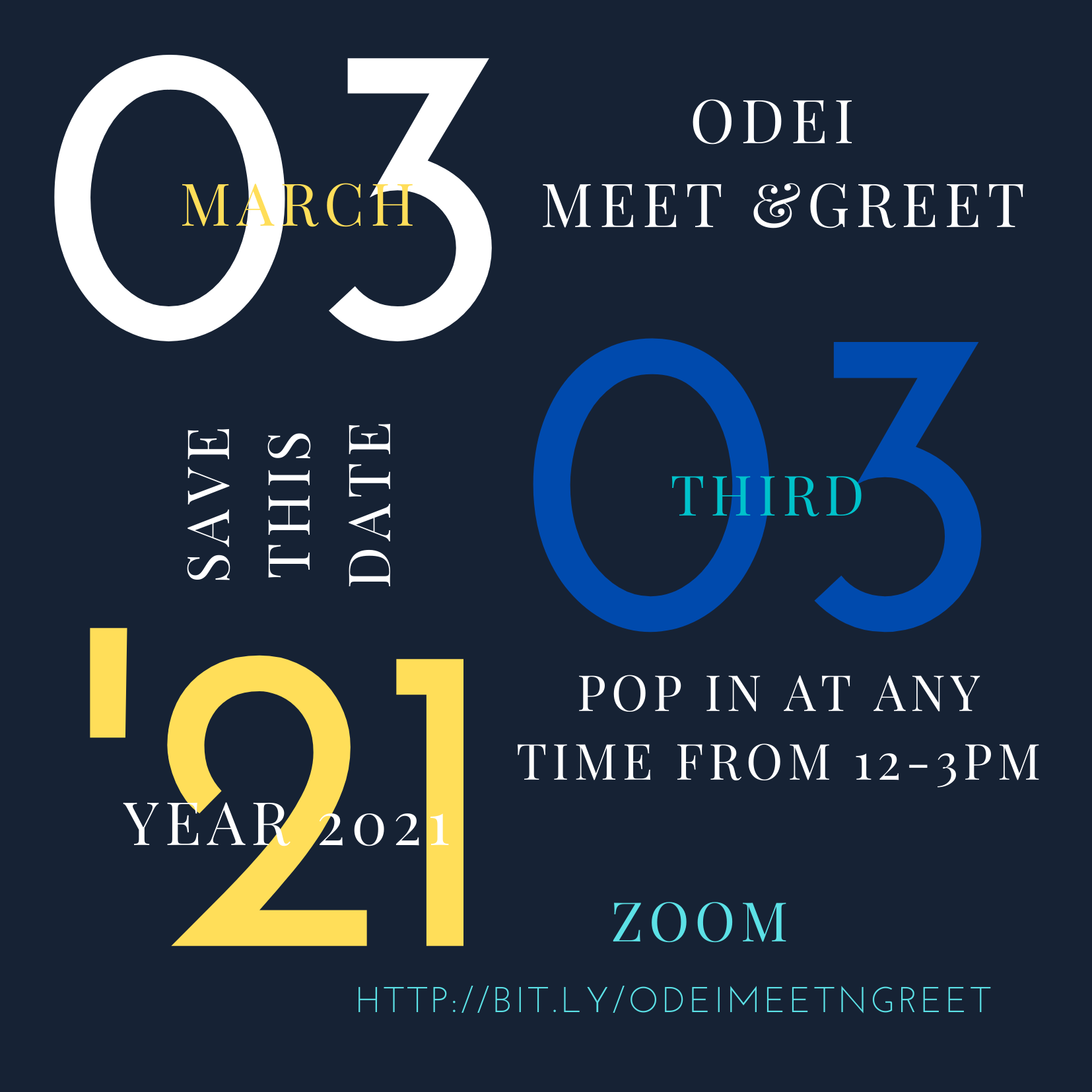 Flyer for ODEI Meet and Greet